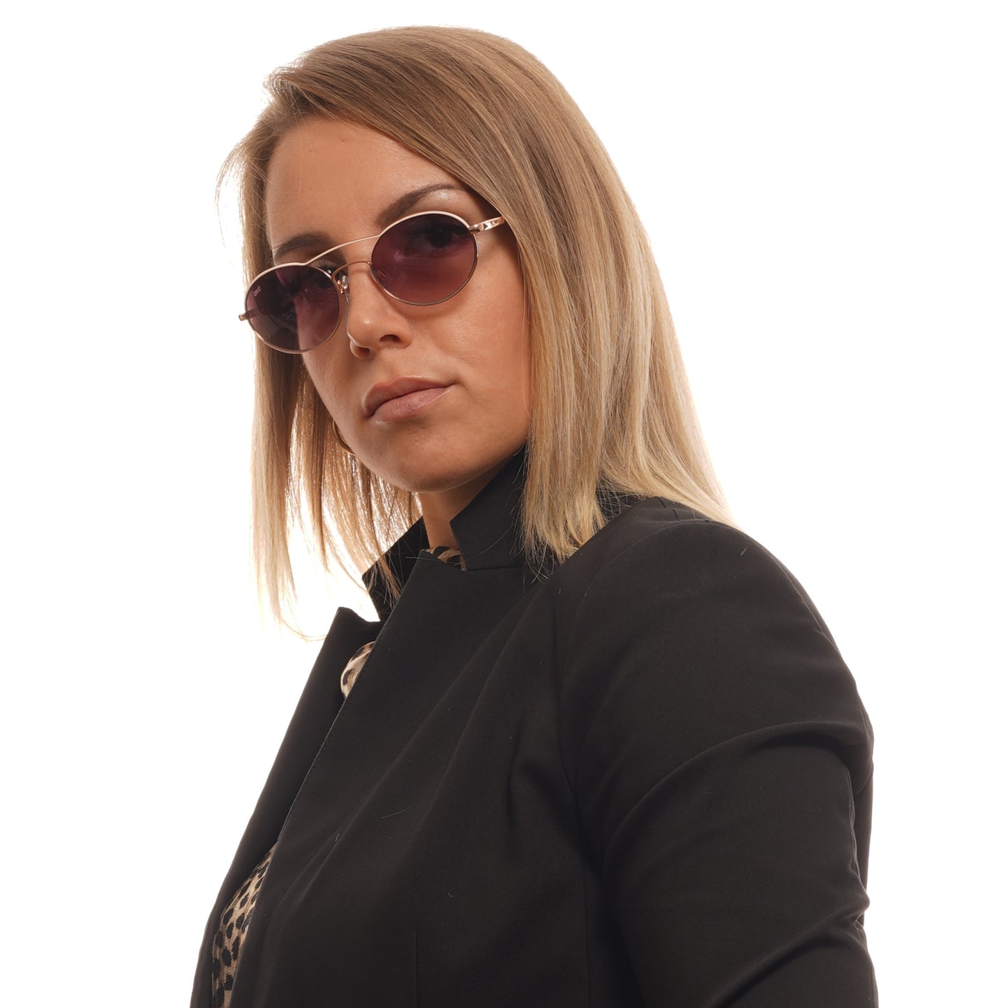 Alt Tag: Stylish unisex wearing WEB MOD. WE0270 5333Z metal sunglasses with official packaging