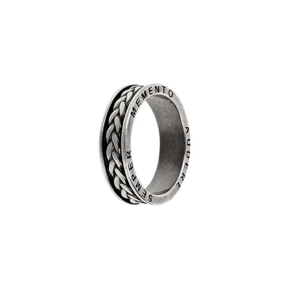 ALBERT M. JEWELS JEWELRY Mod. WSOX00577.S-20 silver ring with engraved design