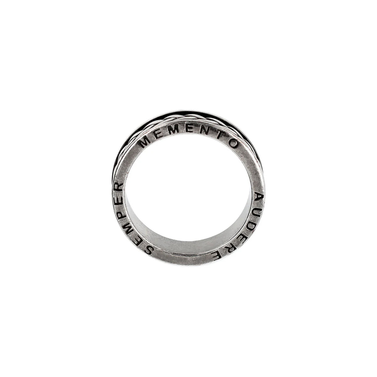 ALBERT M. JEWELS JEWELRY Mod. WSOX00577.S-20 silver ring with engraved text