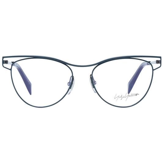Yohji Yamamoto Green Women Glasses Frame, cat eye style, full-rim metal frame with demo lenses, temples 145mm, bridge 17mm.