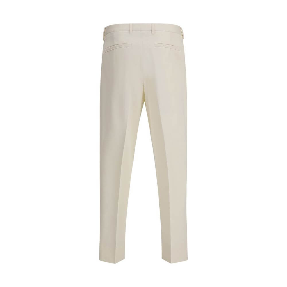 ZEGNA White Cotton Dress Pants