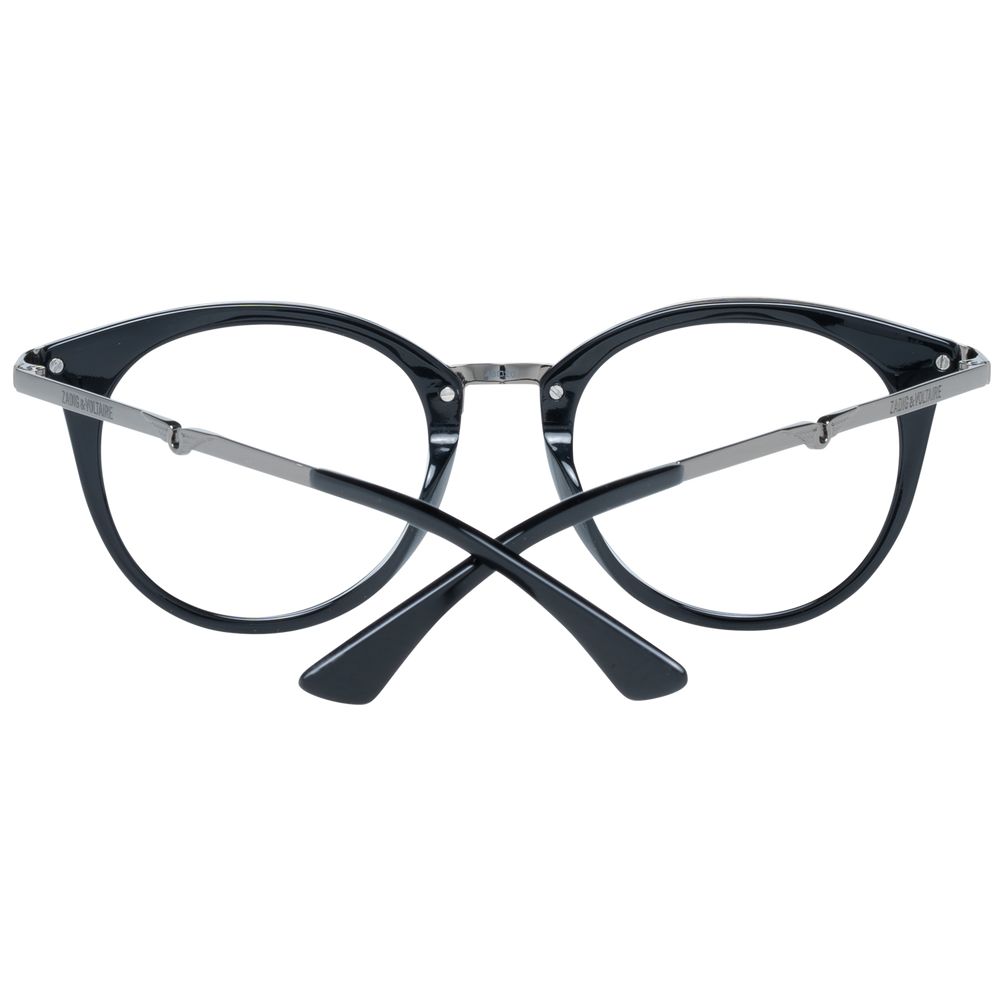 Zadig & Voltaire Chic Round Full-Rim Unisex Designer Glasses in black, elegant modern eyewear.