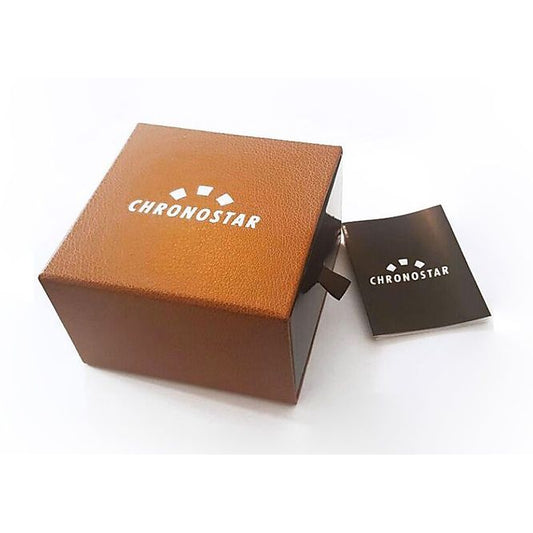CHRONOSTAR MOD. R3751115001 packaging box and booklet, featuring elegant branding and design for the Quartz wristwatch.