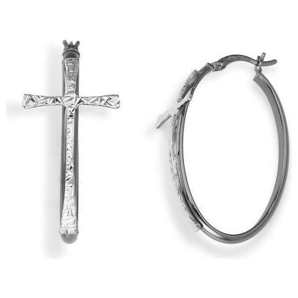 AMEN Mod. CERCHIO E CROCE BLACK Earrings